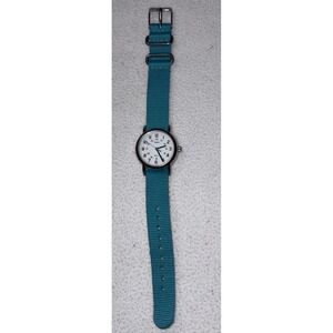 Vintage Speidel Teal Aqua Watch With Silver White Military Analog Needs Battery